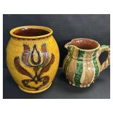 Breininger Redware Pottery Vase & Pitcher.