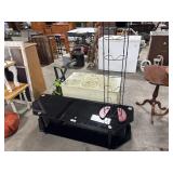 Modern Glass Top Console Center & Wire Cd/DVD