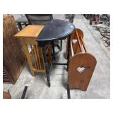 Crescent End Table, Oak Side Table, Quilt Rack.