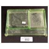 Vtg Uranium Glass Desktop Display Tray.