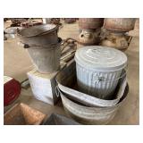 Galvanized Wash Tubs, Waste Can & Buckets.