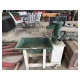 Vtg Cast Iron Hand Pump & Trough.