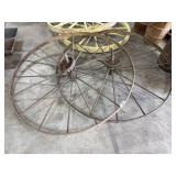 (2) Vtg Steel Wagon Wheels.