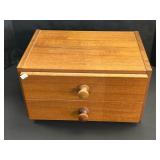 Mid Century 2-Drawer Solid Wood File Box.