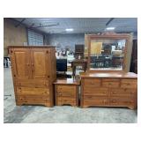 Traditional Pine Broyhill Vanity, Armoire, Night