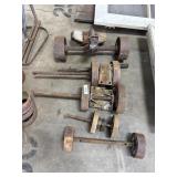Vtg Cast Iron Cart Wheels & Axles.