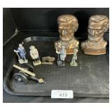 Lincoln Bookends, Civil War Toy Soldiers & Cannon.