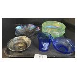 Iridescent Carnival Glass Bowls, Shirley Temple.