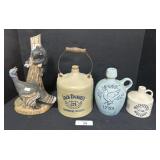 4 Whiskey Decanters, Michters, Jake Daniels.