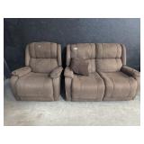 Clean Brown Loveseat & Recliner.