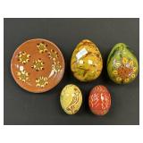 Breininger Redware Toddy Plate & Eggs.