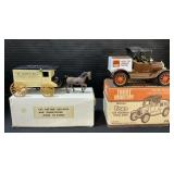 Ertl Die-Cast Ford Runabout Truck & Wagon Banks.