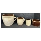 Handled Stoneware Crocks.