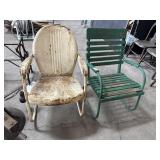 Vtg Shellback & Slatwood Patio Chair.