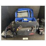 Minolta Film Camera W/ Cary Case & Accessories