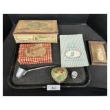 Advertising Boxes, Music Box, B&W Photo.