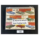 Vtg World Of Wheels Auto Trading Cards.