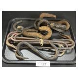Antique Iron Hoist Hooks.
