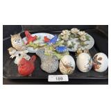 Avon Porcelain Eggs, Bird Figures, Collectors