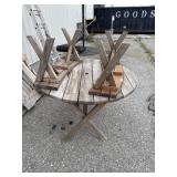 Wooden Patio Table & Bench.