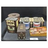 Vintage Advertising Tins, Stackable Containers.