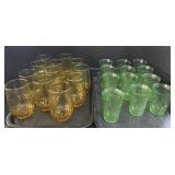 Amber Colored & Uranium Drinking Glasses.