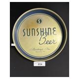 Vtg Metal Sunshine Beer Adv Serving Tray.
