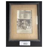 Vtg Framed B&W Photograph Of Store Front.