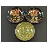 3 Breininger Redware Pottery Dishes.
