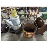 Cast Iron Coal Bucket, Baskets & Antique Yellow
