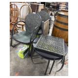 Vtg Steel Shellback Patio Chairs, Table & Popup