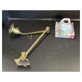 Vintage Brass Sconce & Swirled Art Glass Stand.
