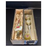 Vintage Mercury Glass Christmas Tree Toppers.