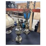 Vtg Brass Cherub Table, Solid Brass Table Lamp.