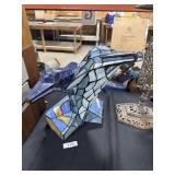 Tiffany Style Mosaic Dolphin Table Lamp.