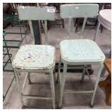 (2) Industrial Style Stools.