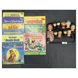 Vtg Disney Records & Wizard Of Oz Doll Heads,