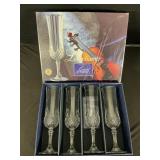 French Longchamp Crystal Flute Glasses.