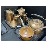 Copper Tea Kettle, Cooking Pots, Pitchers.