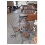 Vintage Ice Cream Parlor Table w/ wrought iron
