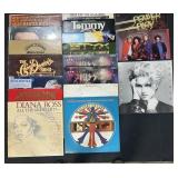 Various 33 RPM Records, Heart, Kiss, Doobies.