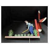 Handmade Wooden Whirly-Gig Lawn Decoration.