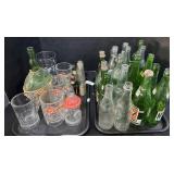 Large Lot Of Adv. Glass Bottles & Drinkware.
