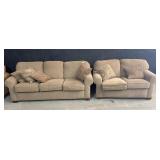 Clean Beige Sofa & Loveseat.