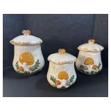 3 Mushroom Theme Cookie Jars.