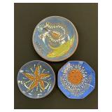 3 Breininger Redware Pottery Dishes.