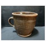 Redware Pottery Handled Crock.