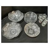 Galway Crystal, EAPG Glass Bowls, Christmas.