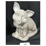 Concrete Sitting Pig Garden Statue,
