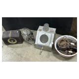 Lab Blasting Box, Railroad Spikes, Fan, Radio.